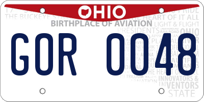 OH license plate GOR0048