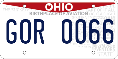 OH license plate GOR0066