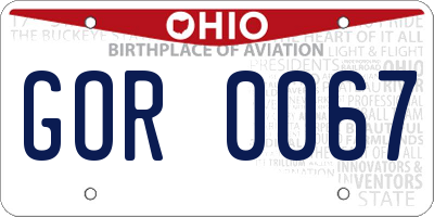 OH license plate GOR0067
