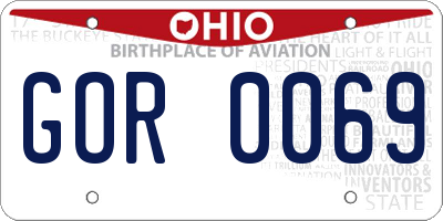 OH license plate GOR0069