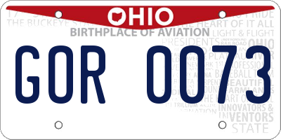 OH license plate GOR0073