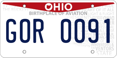 OH license plate GOR0091
