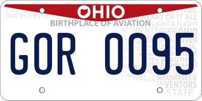 OH license plate GOR0095