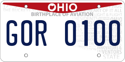 OH license plate GOR0100
