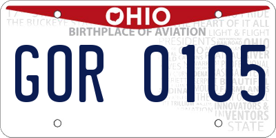 OH license plate GOR0105