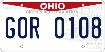 OH license plate GOR0108