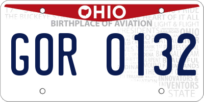OH license plate GOR0132