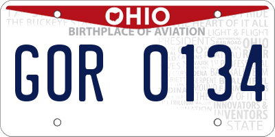 OH license plate GOR0134