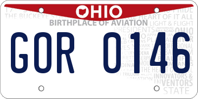 OH license plate GOR0146