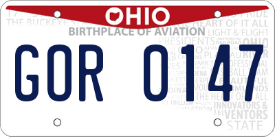 OH license plate GOR0147