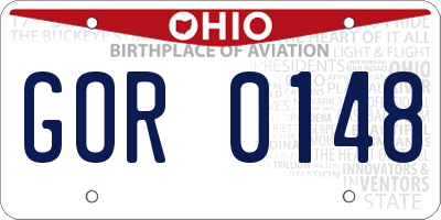 OH license plate GOR0148