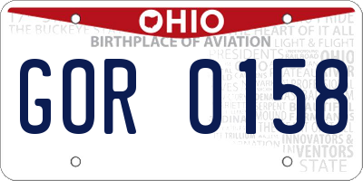 OH license plate GOR0158