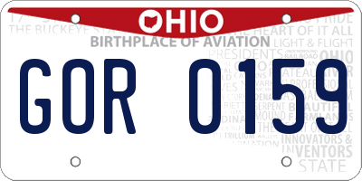 OH license plate GOR0159