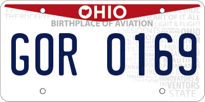OH license plate GOR0169