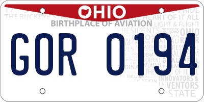 OH license plate GOR0194