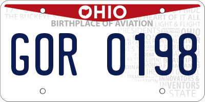 OH license plate GOR0198
