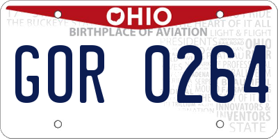 OH license plate GOR0264