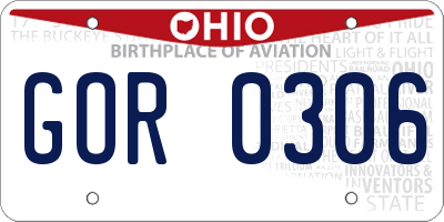 OH license plate GOR0306