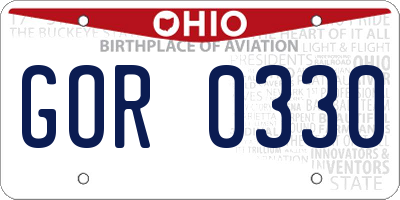 OH license plate GOR0330