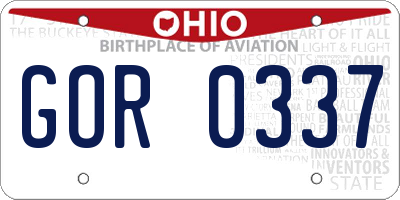 OH license plate GOR0337