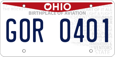 OH license plate GOR0401