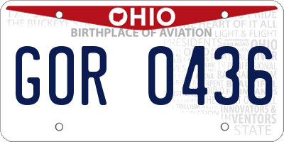 OH license plate GOR0436