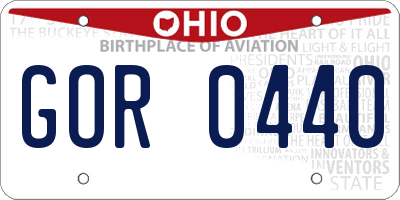 OH license plate GOR0440