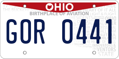 OH license plate GOR0441