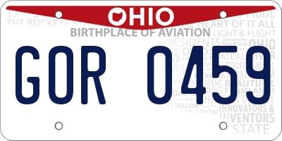 OH license plate GOR0459