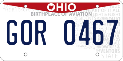OH license plate GOR0467