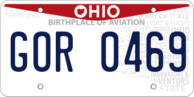 OH license plate GOR0469