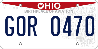 OH license plate GOR0470