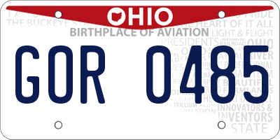OH license plate GOR0485