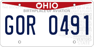 OH license plate GOR0491