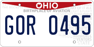 OH license plate GOR0495