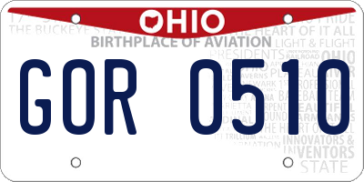 OH license plate GOR0510