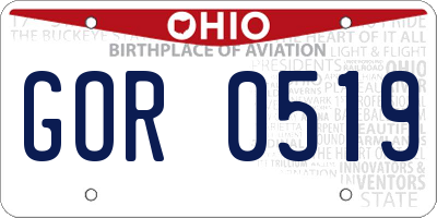 OH license plate GOR0519