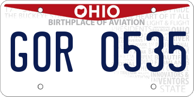 OH license plate GOR0535
