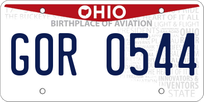 OH license plate GOR0544
