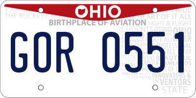 OH license plate GOR0551