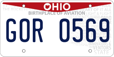 OH license plate GOR0569