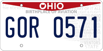 OH license plate GOR0571