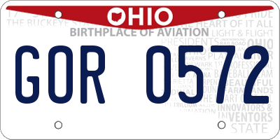OH license plate GOR0572