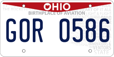 OH license plate GOR0586