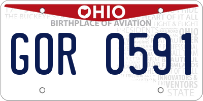 OH license plate GOR0591