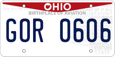 OH license plate GOR0606