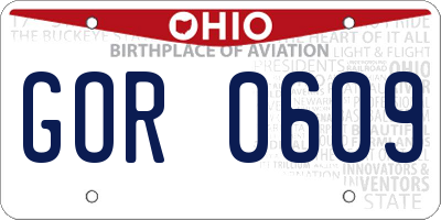 OH license plate GOR0609
