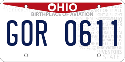 OH license plate GOR0611
