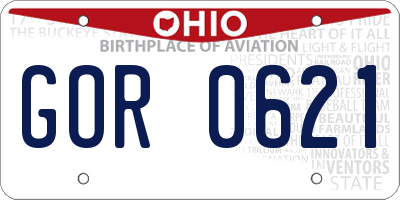 OH license plate GOR0621