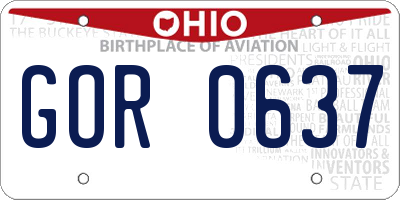 OH license plate GOR0637